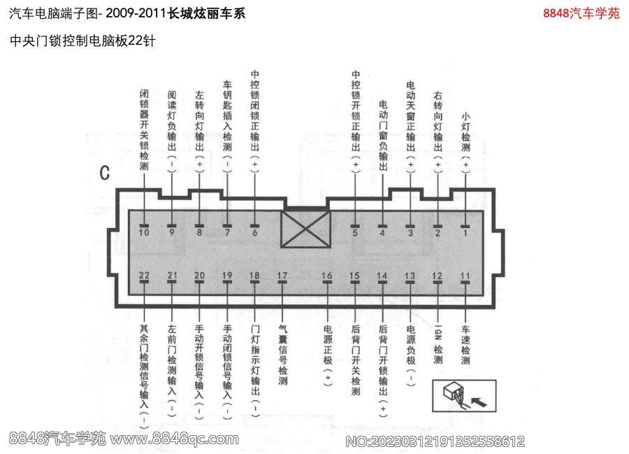 2009-2011长城炫丽车系-中央门锁控制电脑板22针